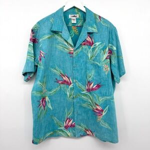 Vintage Hawaiian Shirt Mens XL Reverse Print Tiki Coastal‎ Resort Island USA